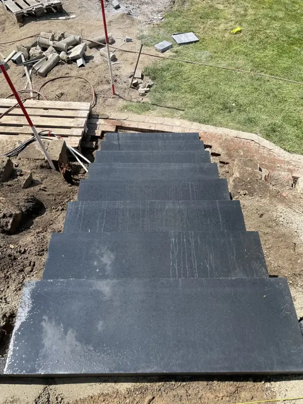 Natursteinstufen Draufsicht