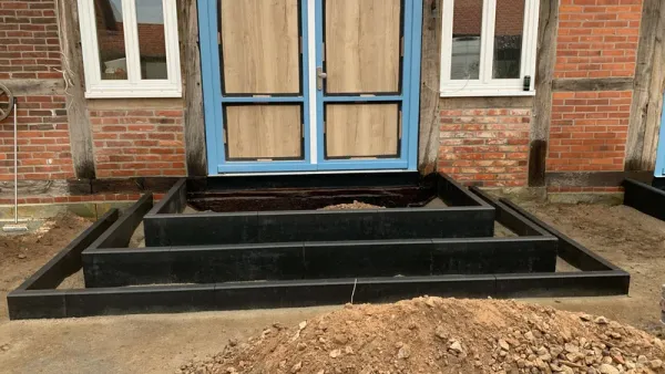 Bau von Blockstufen